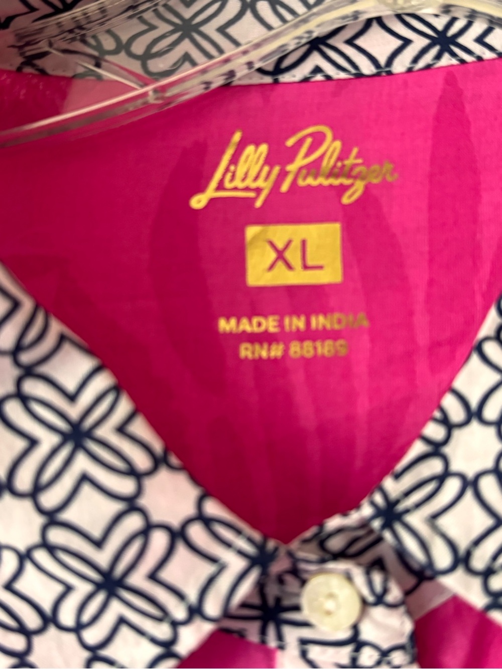Lilly Pulitzer Hot Pink Palm & Leopard Button-Up Blouse - Picture 4 of 4